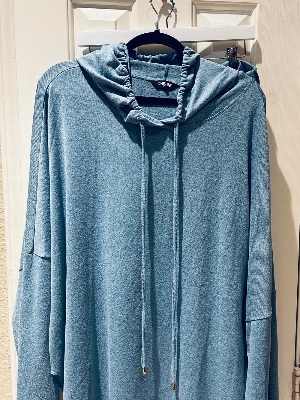 2 piece set Women's Light Blue Hooded Track Pants & Joggers Cover-Up